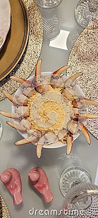 Beautiful crab cone served with cassava farofa Stock Photo