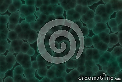 Beautiful creative teal, sea-green many biological bacterias digital art texture or background illustration Cartoon Illustration