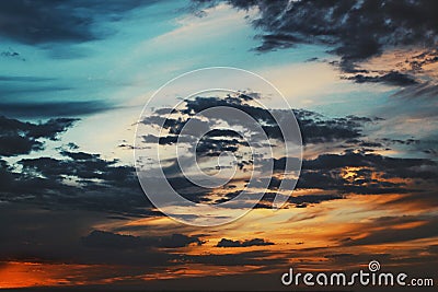 Beautiful crimson sunset sky Stock Photo