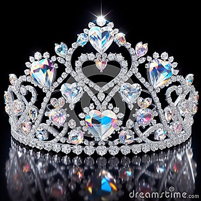 beautiful crown of diamonds jewellary best for valentines day gift Stock Photo