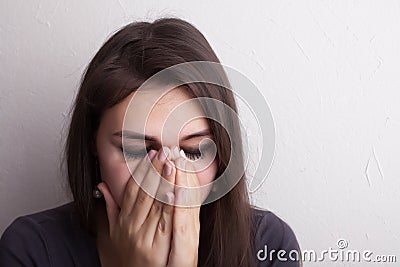 Beautiful crying girl Stock Photo