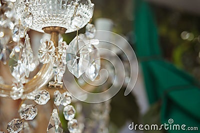 Beautiful crystal chandelier close up Stock Photo