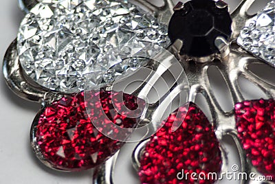 Beautiful crystal glass brooch Stock Photo