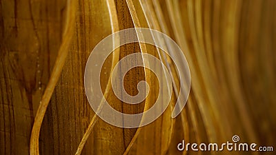 Beautiful curved wooden slats arrangement Stock Photo