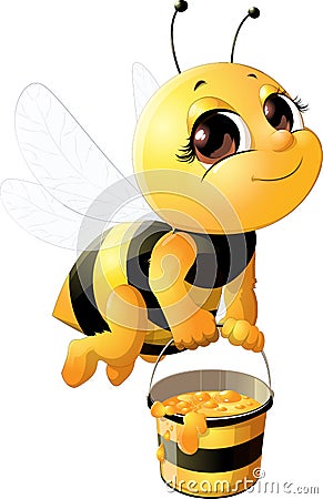 Beautiful cute bee Vector Illustration