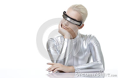 Beautiful cyber woman Stock Photo