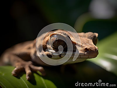 a beautiful cyrtodactylus reptile in the wildness Stock Photo