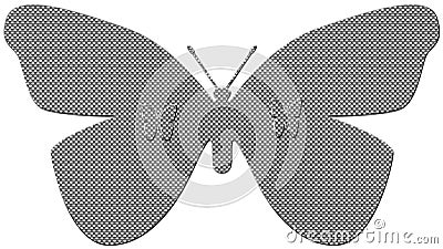 3d effect butterfly gray color Stock Photo