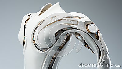 3D rendered futuristic high tech prothesis on an isolated background - Generative AI Stock Photo