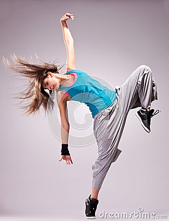 Beautiful dance pose of a young woman Stock Photo