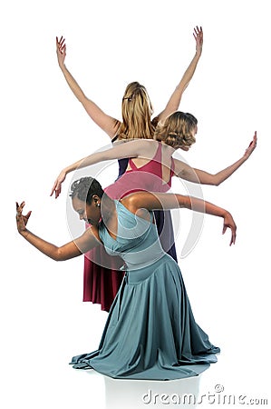 Beautiful Dancers performing together Stock Photo