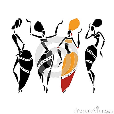 Beautiful dancers silhouette Vector Illustration