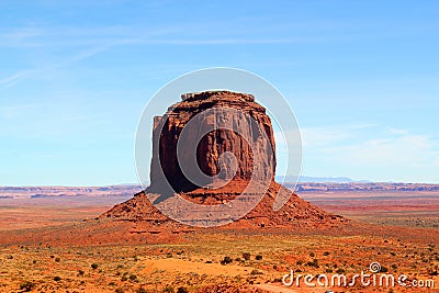 Beautiful day in Monument Valley on the border between Arizona and Utah in United States - Merrick Butte Stock Photo