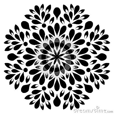 Beautiful Deco Mandala Vector. Frost, chic. Black and white mandala Mandala. Vector Illustration