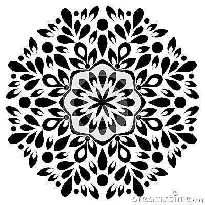 Beautiful Deco Mandala Vector. Frost, chic. Black and white mandala Mandala. Vector Illustration