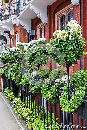 Beautiful decorated fence in Kensington, London Stock Photo