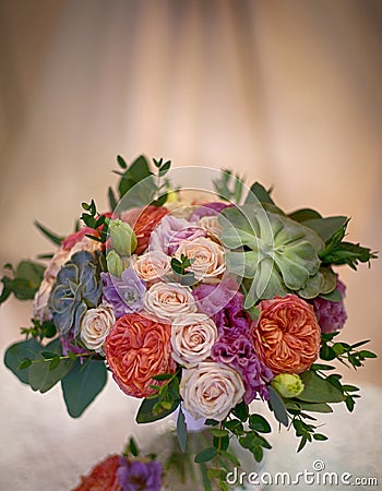 Beautiful decorative bouquet of roses flowers Stock Photo