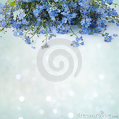 Beautiful decorative floral Card with flowers forget me-not Stock Photo