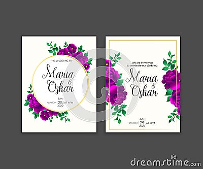 Beautiful decorative greeting card or invitation with floral design Vector Illustration