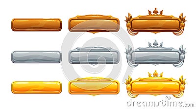 Beautiful decorative metal title banners Vector Illustration