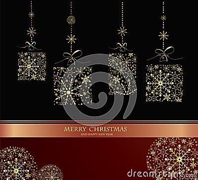 Beautiful decorative shiny Xmas balls Vector Illustration