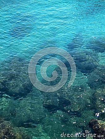 Beautiful deep clean and clear sea water Stock Photo