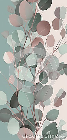 Beautiful delicate floral and leaves background. Generative Ai Stock Photo