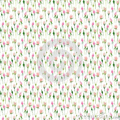 Beautiful delicate tender cute elegant lovely floral colorful spring summer pink Cartoon Illustration