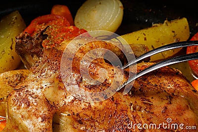 Beautiful delicious food cooked in the oven Stock Photo