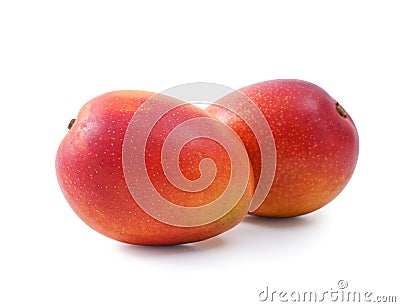 Beautiful delicious mango isolated on white table background Stock Photo