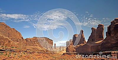 Beautiful Desert Landscape and Rock Formations Stock Photo