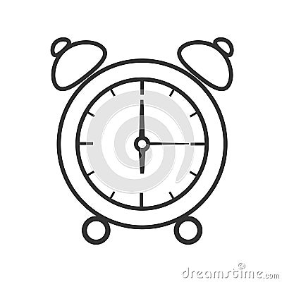 Beautiful design of the silhouette of the alarm clock on a white background Vector Illustration