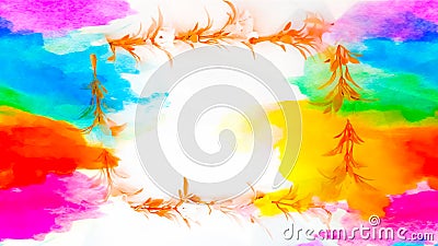 Beautiful Designed Background And Flower Tendril Colorful Abstract Illustration Image. Stock Photo