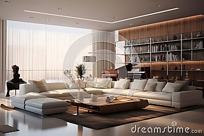 beautiful designed living room with Morden amenities realistic ai generated Stock Photo