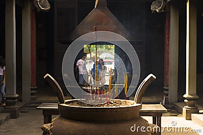 Beautiful detail of Chua Ba Thien Hau temple in Ho Chi Minh City, Vietnam Editorial Stock Photo