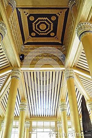 Beautiful detail of Kambawzathardi Golden Palace, Bago,myanmar. Stock Photo