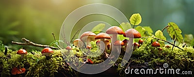Beautiful detail of mushrooms. copy space for text Stock Photo