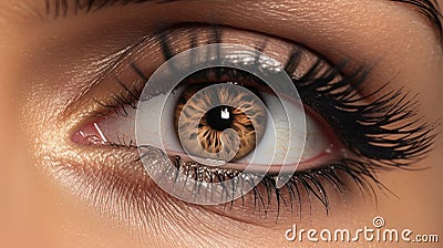 A Beautiful Detailed Crisp Healthy Women Glossy Eye Retina Close Up Stock Photo