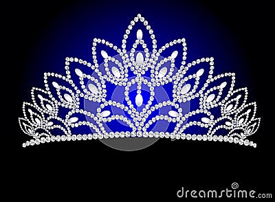 Beautiful diadem feminine wedding with pearl Vector Illustration