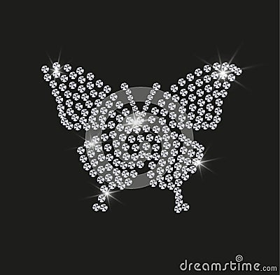 Beautiful diamond butterfly, vector illustration Vector Illustration