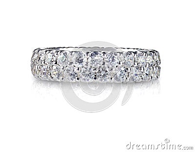 Beautiful Diamond Wedding Anniversary Band Ring Stock Photo