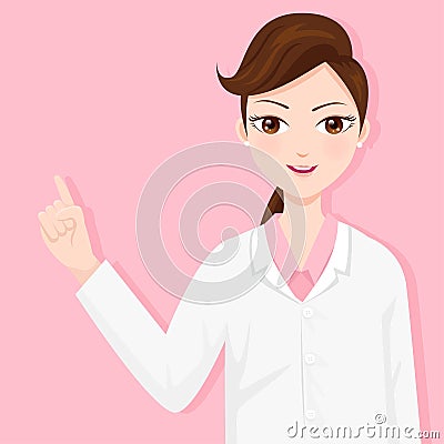 Beautiful doctor with pink background Vector Illustration