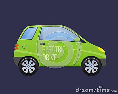 Beautiful double-seat electric vehicle, automobile, car, machine. Vector Illustration