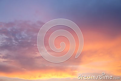 Beautiful dramtic cloudy sky sunset background Stock Photo