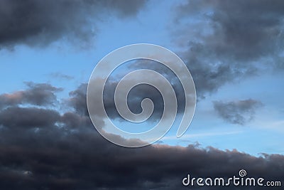 Beautiful and dramtic thunderstorm cloud formations hgih in the sky Stock Photo