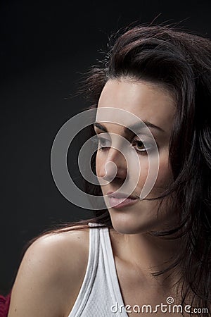 Beautiful dreaming woman portrait Stock Photo