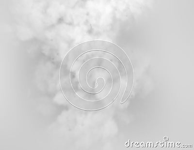 Beautiful dreamy sky with soft light grey clouds and smoke over them. Stock Photo