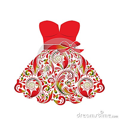 Beautiful dress. Vector Illustration