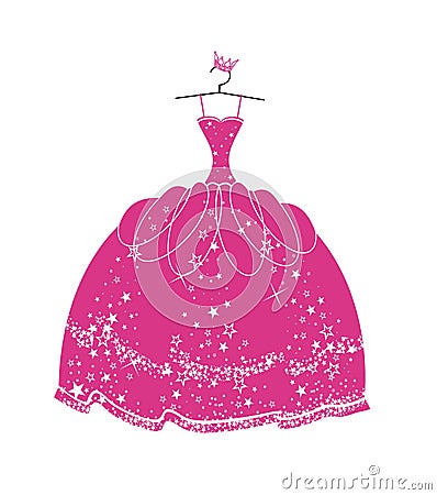 Beautiful dress for a princess Vector Illustration