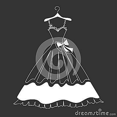 Beautiful dress silhouette Vector Illustration